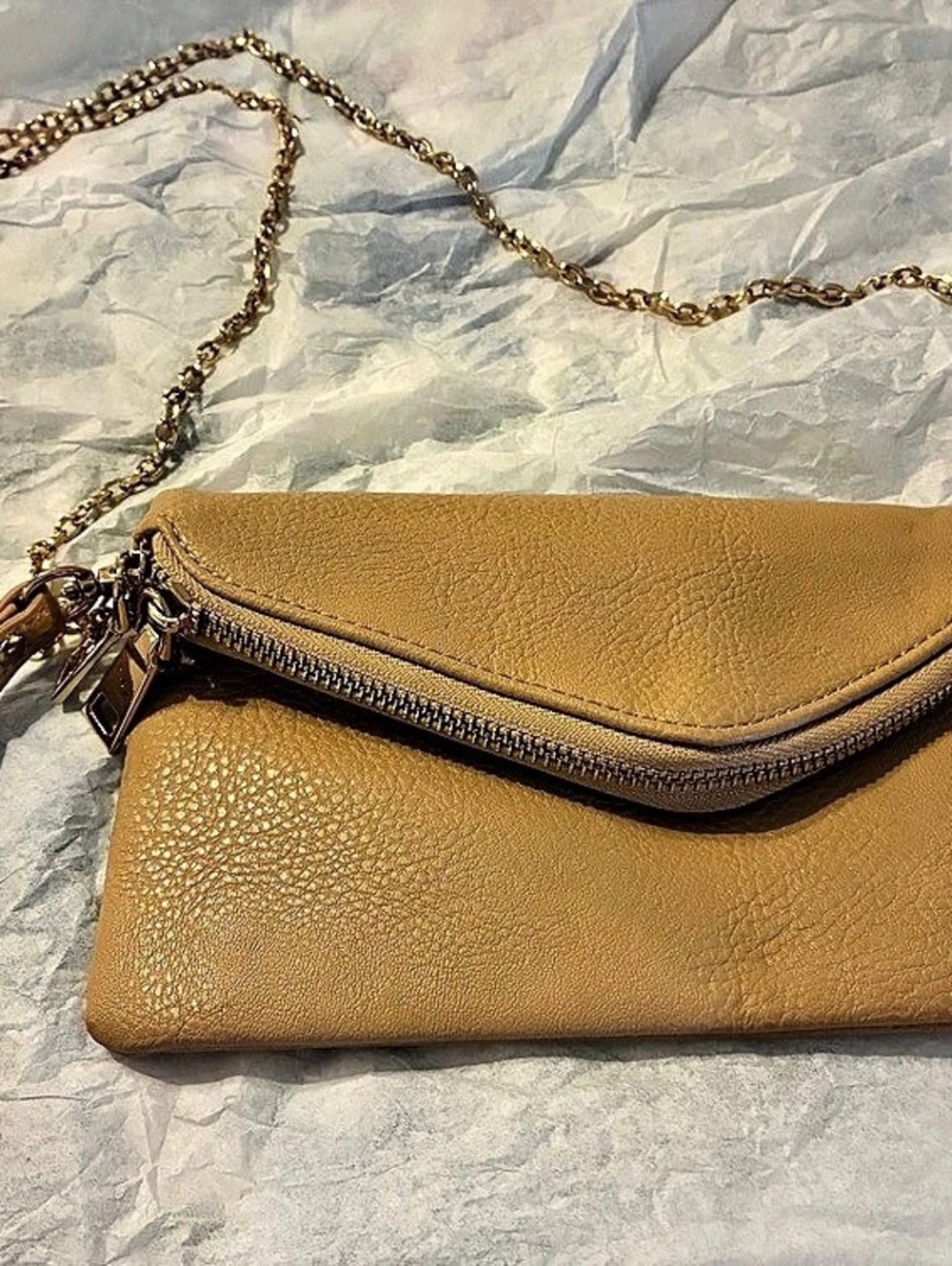 Camel Crossbody Bag Gold-Tone Hardware
